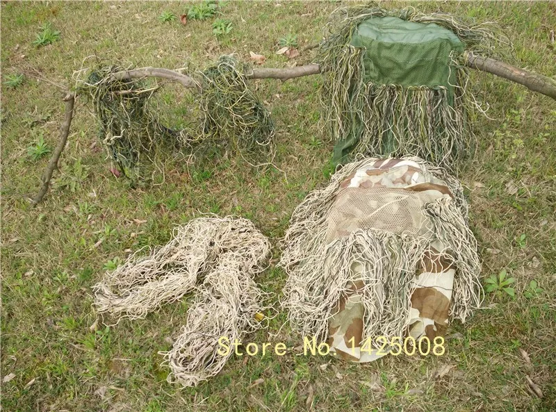 Часть ghillie костюм маскировочный костюм камуфляж головной убор капюшон для охотничья шляпа страйкбол Пейнтбол слепой цвет пустыни и леса