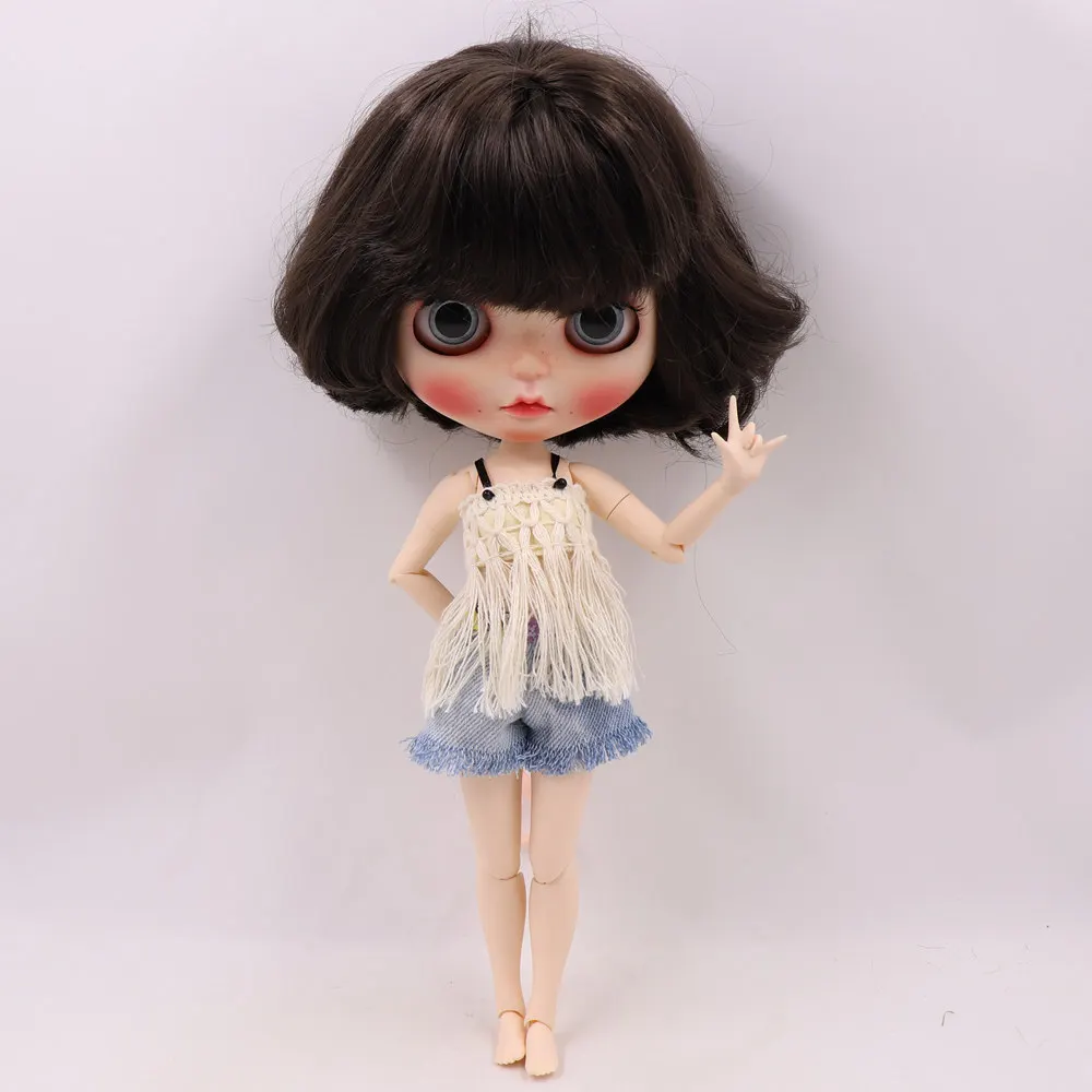 Наряд DBS для куклы Blyth icy комплект одежды с кисточками и джинсового пальто брюками