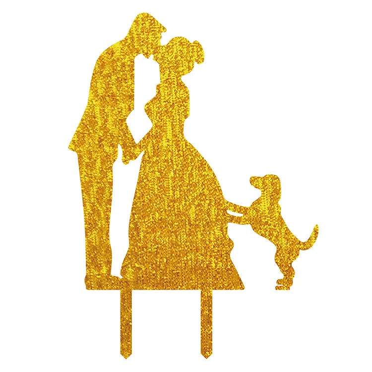 Бесплатная доставка пользовательский двойной поцелуи акриловый торт Топпер с