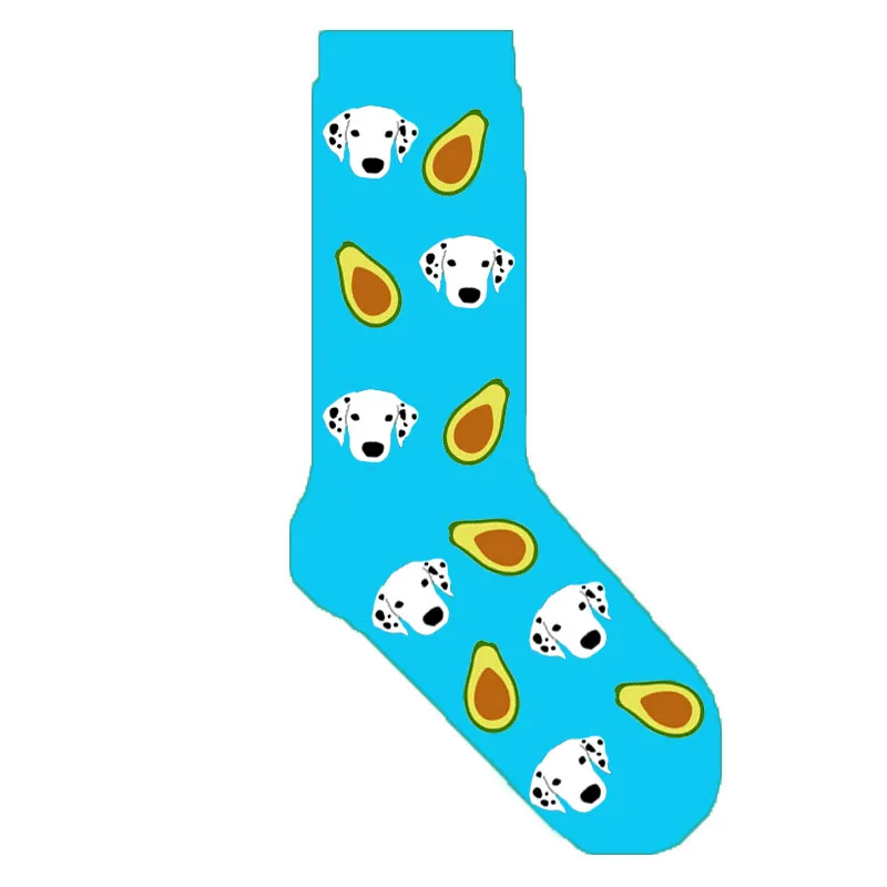 dalmatian socks Носки авокадо с бультерьером Бигль такса далматинские границы колли Ротвейлер милые женские носки с собакой 50 пар/лот - Цвет: dalmatian socks