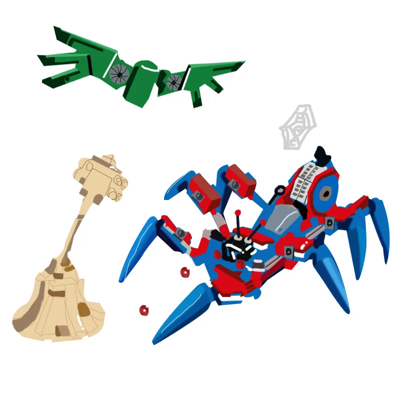 07113 Superhero игрушки 76114 Человека-паука гусеничный комплект строительные блоки