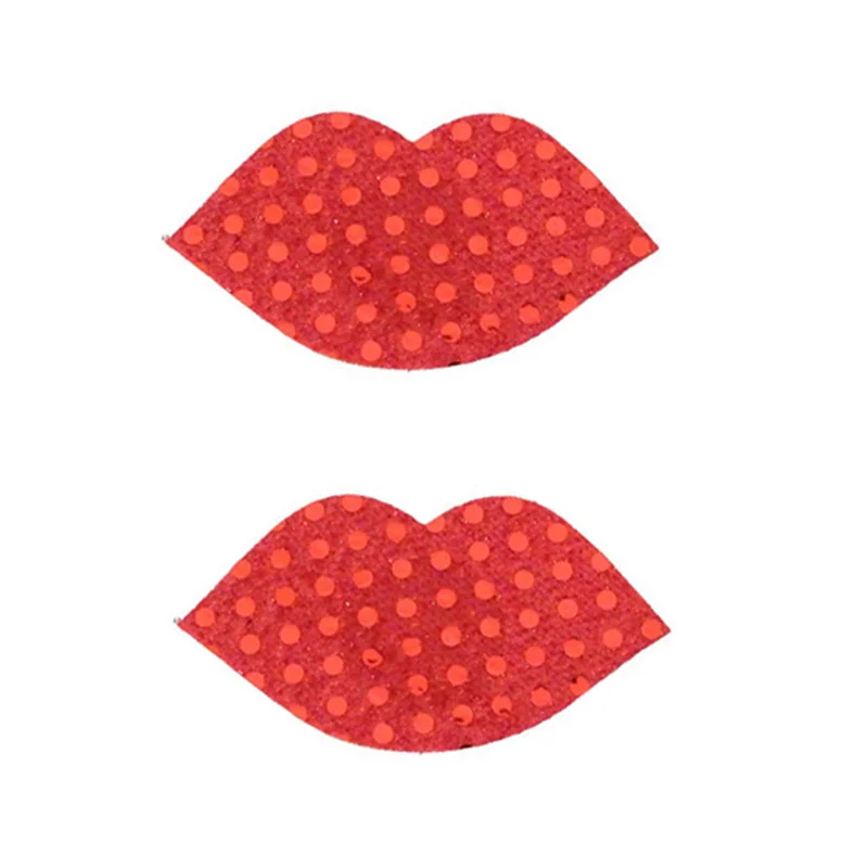 

Women Disposable Breast Tape Red Sequins Lip Nipple Cover Fetish Pasties Sexy Nipple Stickers Sticker Party Wear Cubre Pezon