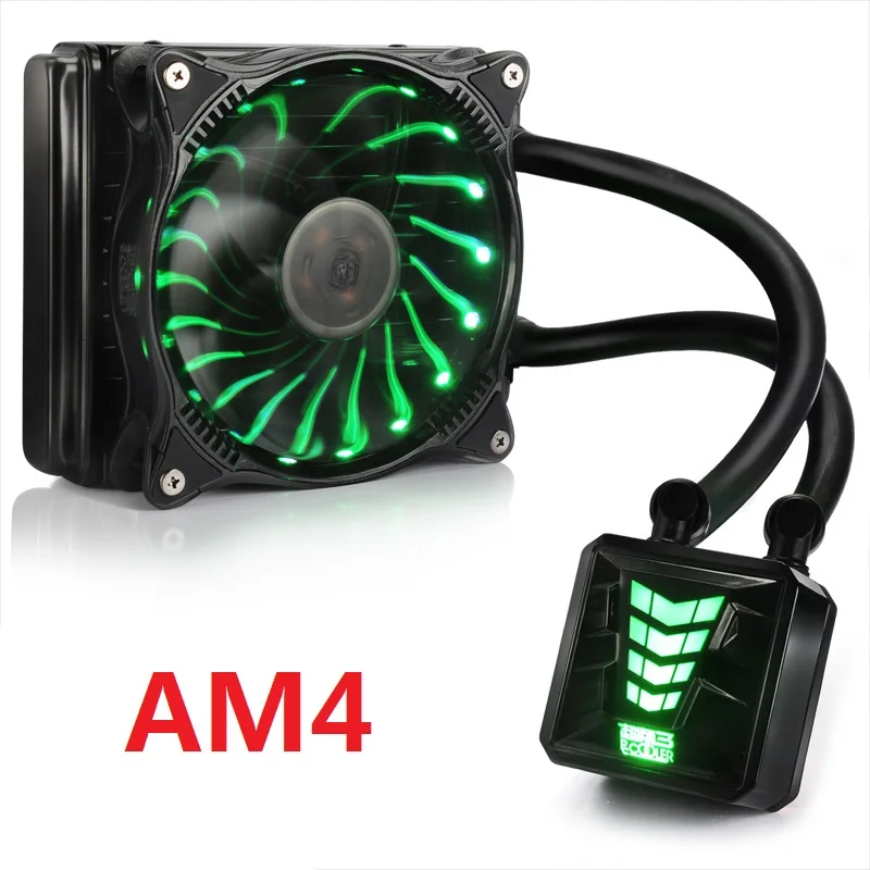Pccooler водяное охлаждение cpu жидкостный кулер для AMD Intel 775 1150 1151 1155 1156 cpu Радиатор 120 мм RGB 4pin cpu вентилятор ПК тихий - Цвет лезвия: 1 AM4