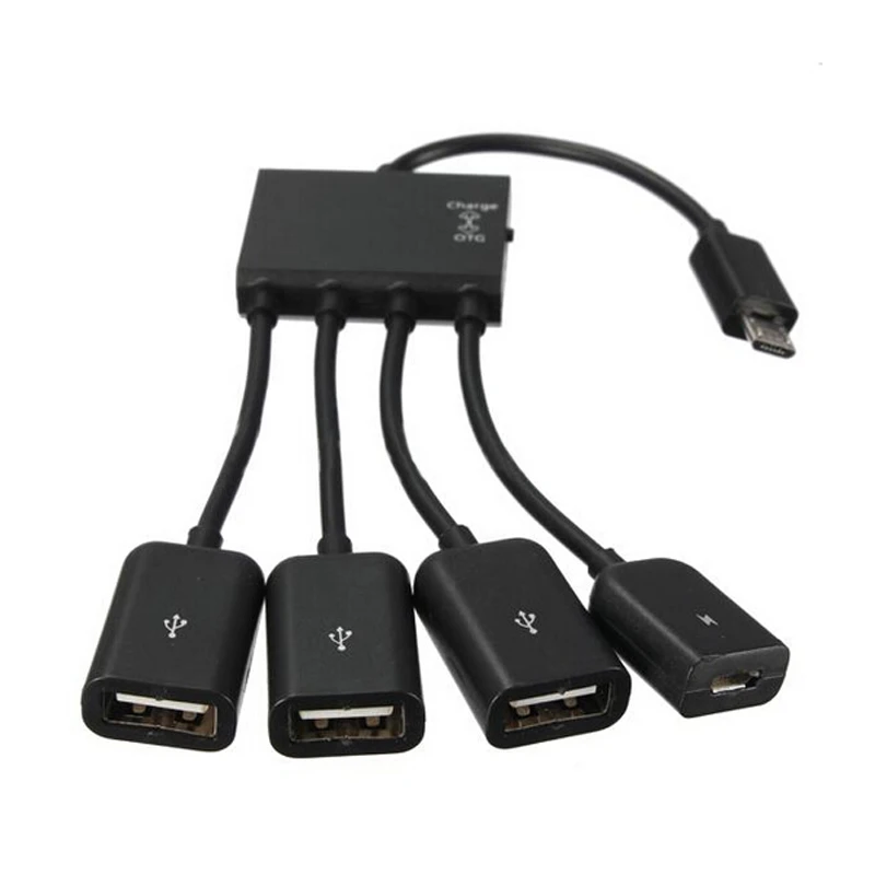 4 портовый USB концентратор микро зарядка кабель OTG разветвитель соединитель для