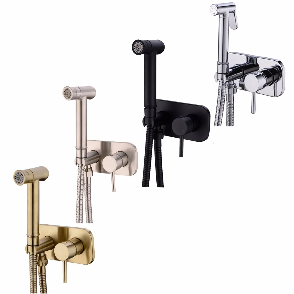 black bidet bathroom sink faucet sprayer set accessories for toilet ass anal shower seat portable handheld water spray shattaf free global shipping