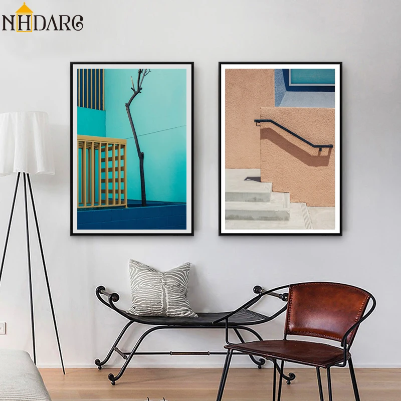 

Colorful Architectural Landscapes Nordic Canvas Poster Painting Scandinavian Decorative Picture Modern Living Room Home Decor
