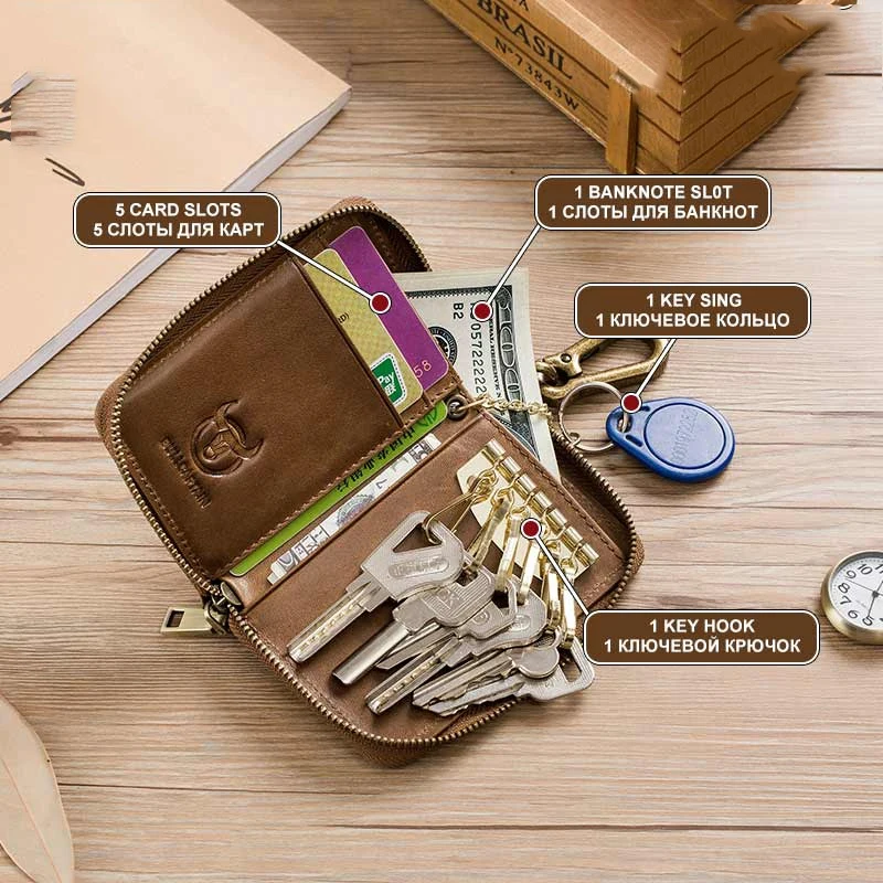 Кошелек для ключей унисекс кожаный с Rfid-защитой | Багаж и сумки