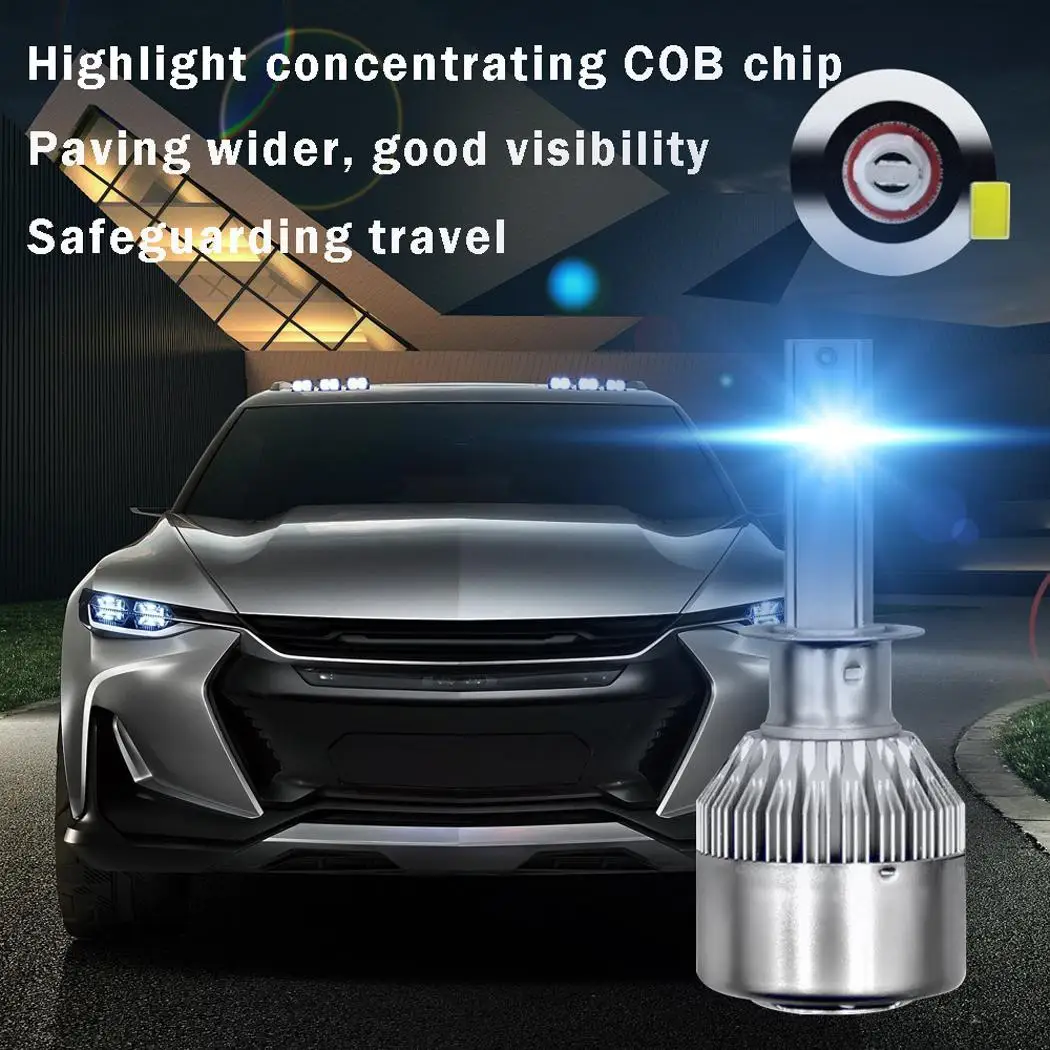 H1 Auto 3800LM Powerful COB LED Car Headlight Bulbs |