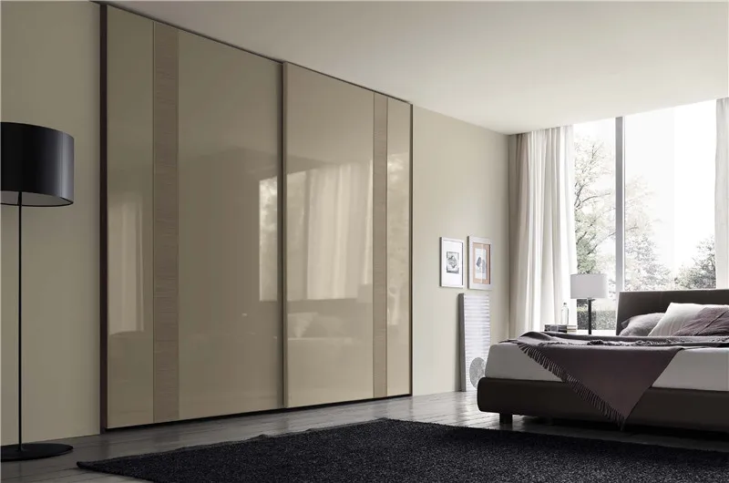 Современная раздвижная дверь для гардероба Белая лакированная ДВЕРЬ