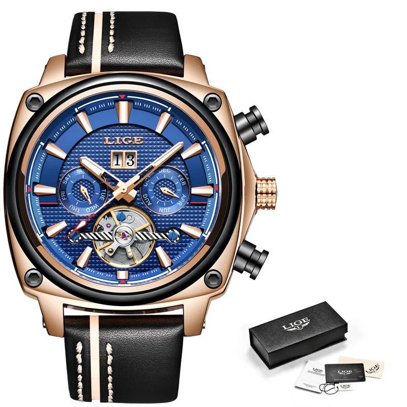 Reloj Hombre 2019 LIGE мужские часы Tourbillon модные роскошные спортивные механические