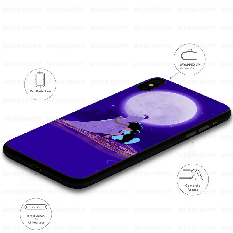 Мягкий силиконовый чехол WEBBEDEPP Aladdin и Jasmine для iPhone 11 Pro Xr Xs Max X или 10 8 7 6 6S Plus 5 5S SE Case |