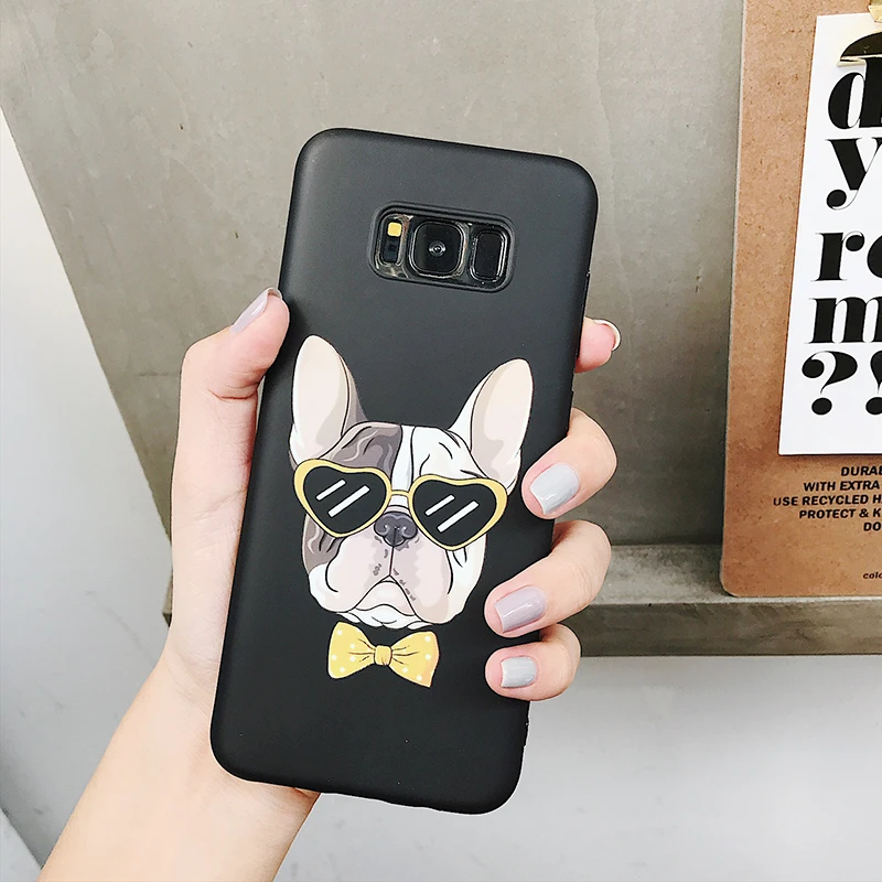 YHBBCASES мультяшный крутой бульдог мягкий чехол для телефона samsung Galaxy Note 9 S8 S9 Plus 8 s