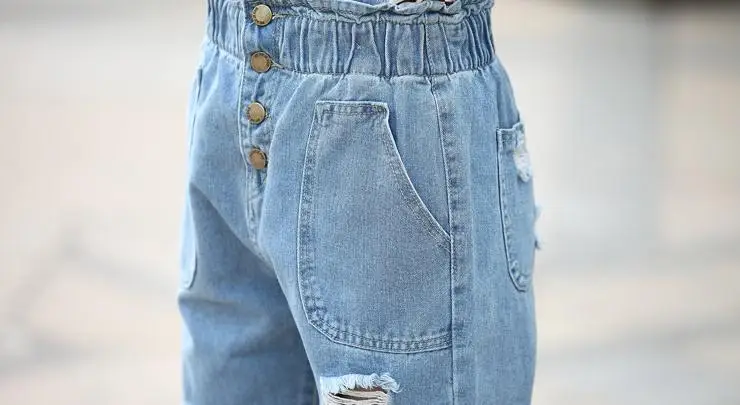 

Female 2018 new spring and summer removable The straps Cave cowboy trousers Seven Pants