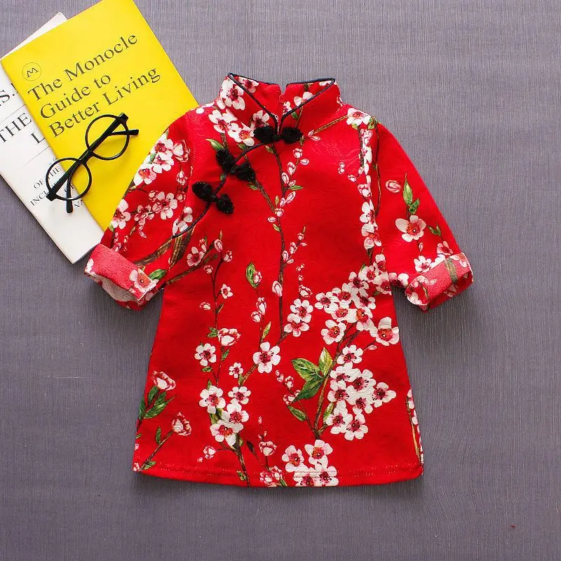 Новые весенние платья для маленьких девочек Детские китайские Ципао подарок на