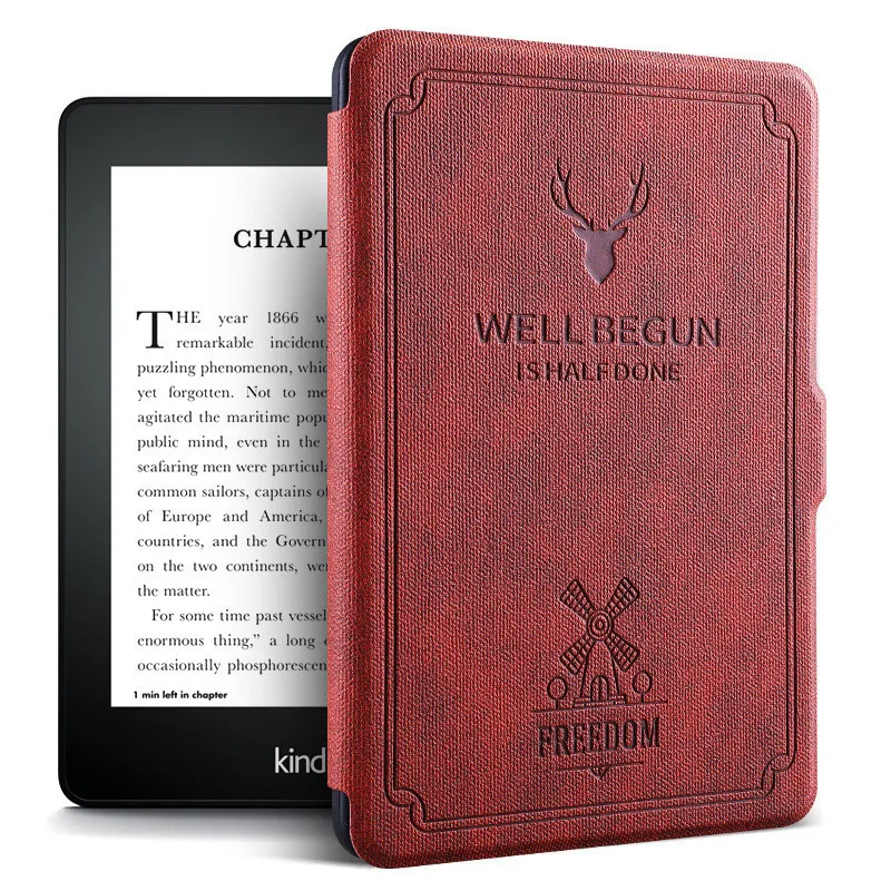 Wine red Чехол для чтения электронных книг Kindle Paperwhite " из искусственной кожи для Amazon Kindle Paperwhite 1 2 3 6-й чехол с функцией автоматического сна+ пленка+ стилус - Цвет: Wine red
