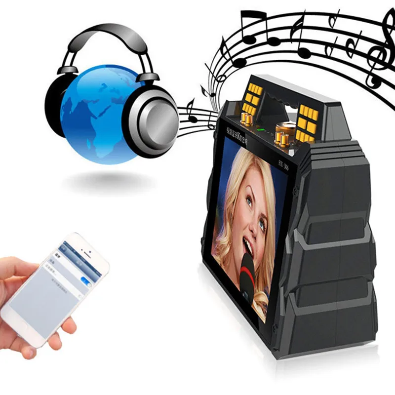 Bluetooth Колонка высокой мощности портативный видеоплеер mp3 плеер HD экран уличная