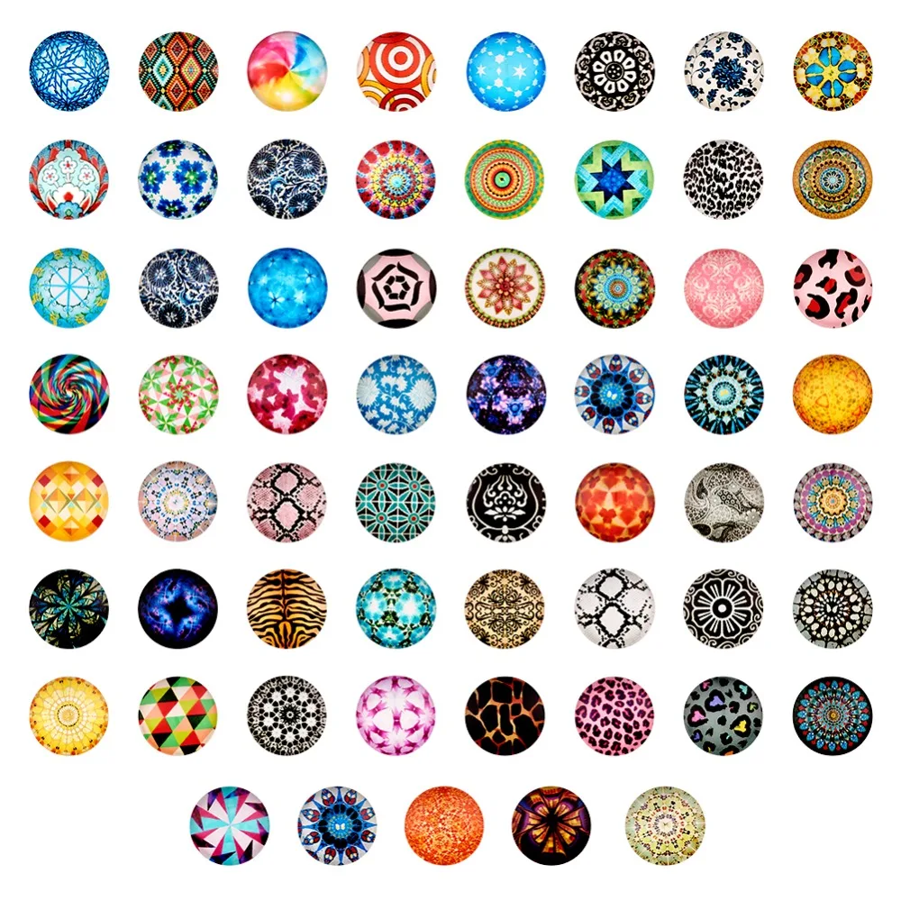

200 pcs Mosaic Printed Glass Spacers Half Round Dome Cabochons Mixed Color 20x6mm DIY Jewelry Findings PANDAHALL Free Shipping