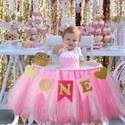 1 шт. сине-розовый баннер на стул, гирлянда на первый день рождения ребенка, украшение для вечеринки, подвесные флажки Я один год