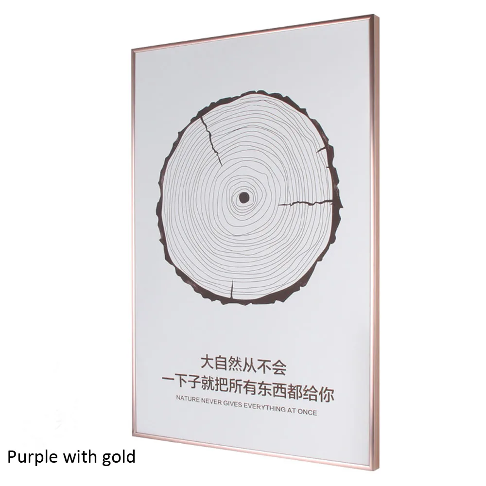 Purple with gold A4/A3 Настенный алюминиевый сплав металлический держатель сертификата печатает для сертификата, диплома и изображения MPF005 - Цвет: Purple with gold