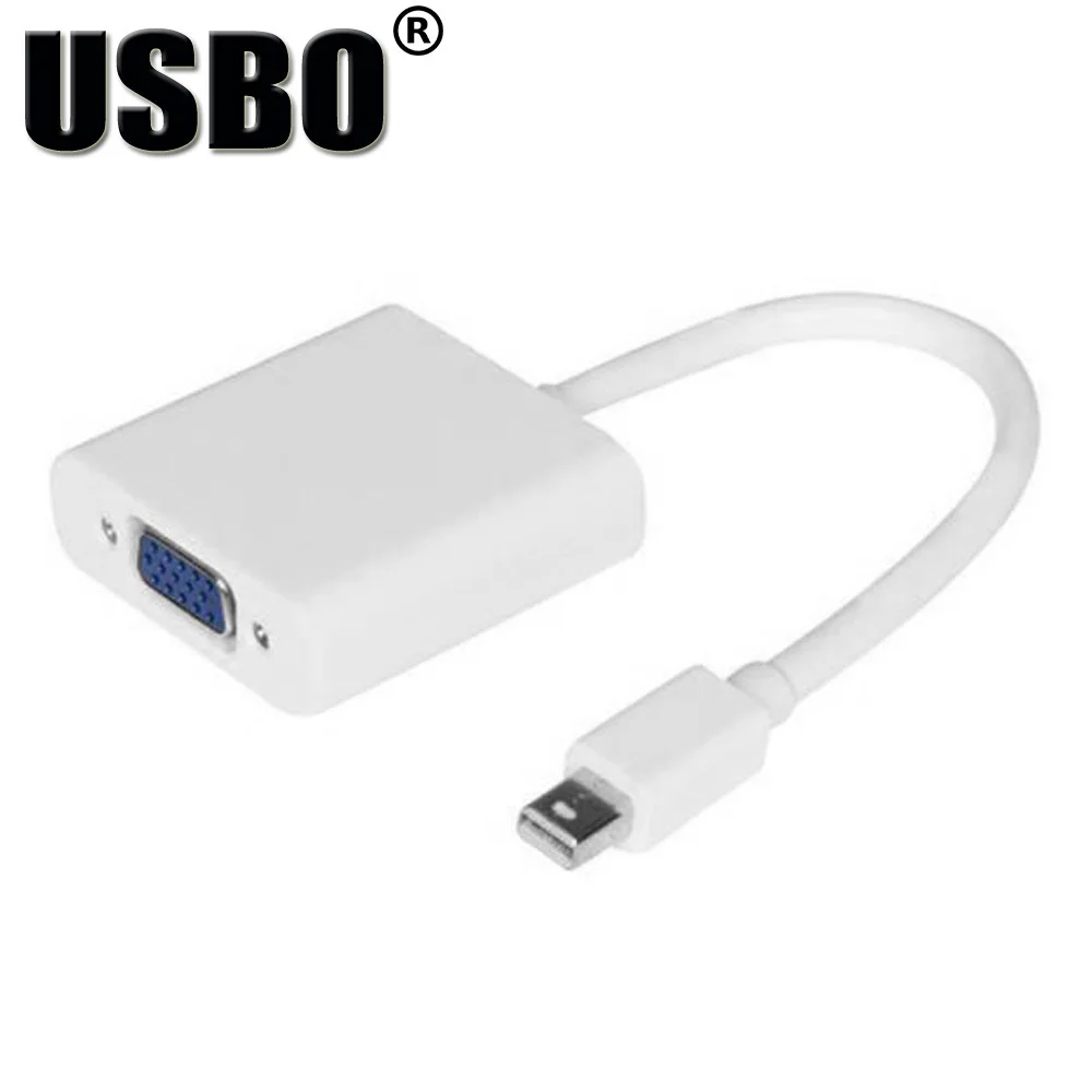 

High quality white 0.1M Thunderbolt HD data line high speed Thunderbolt male to VGA female monitor cable support MINI DP