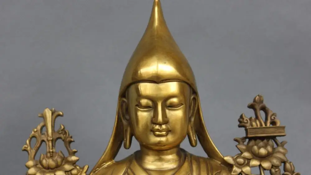 13 дюймов Китай тибетский буддизм бронзовый tsongkhкак Guru статуя монаха Будды (выбор