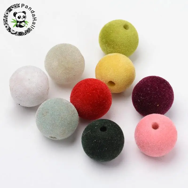 

Resin Beads, Flocky Style, Mixed Color, about 18mm in diameter, hole: 3.5mm, 185pcs/500g