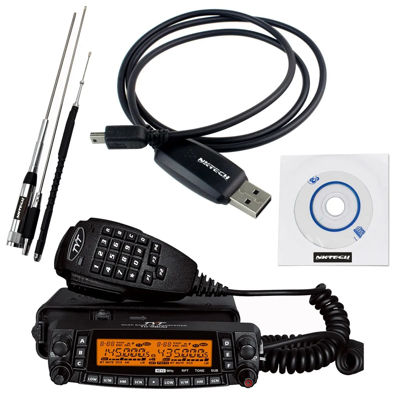 TYT TH-9800 Transceiver 10M/6M/2M/70cm VHF/UHF Two Way and Amateur Radio with HH9900 Antenna+1 x NKTECH Programming Cable | Мобильные
