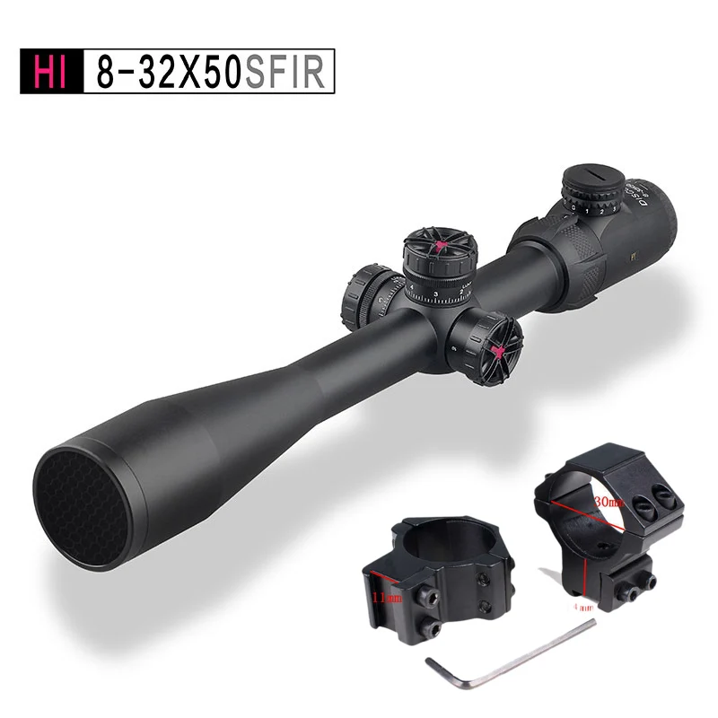Дискавери HI 8-32X50SFIR высокоточные оптические прицелы 1/8MOA стекло гравированное сетка с подсветкой башенки Блокировка сброса Scop - Цвет: low 11mm mount