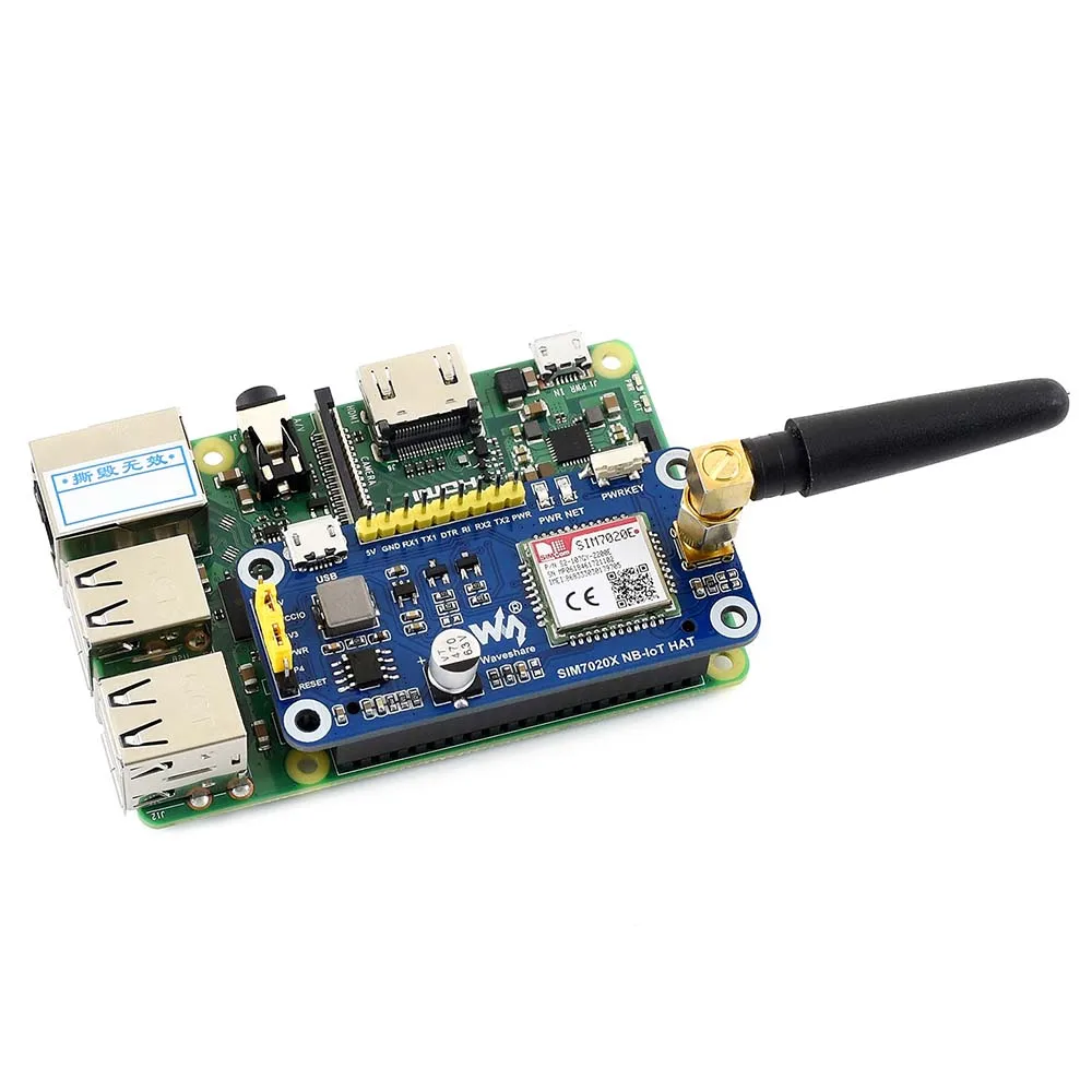 Шляпа NB-IoT для Raspberry Pi основанная на диапазонах SIM7020E B1/B3/B5/B8/B20/B28 Европы Азии Африки