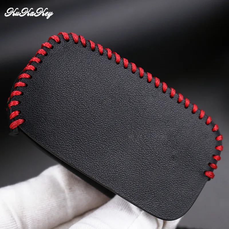 Кожаный чехол для автомобильного ключа VW с 3 кнопками Volkswagen Bora Beetle Golf Polo Passat Remote Flip