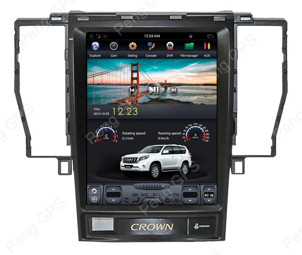 PX-6 Android 8,1 Tesla радио Автомобильный gps навигатор для Toyota Crown двенадцатый/тринадцатый/четырнадцатый поколения Голосовое управление 4G+ 64G