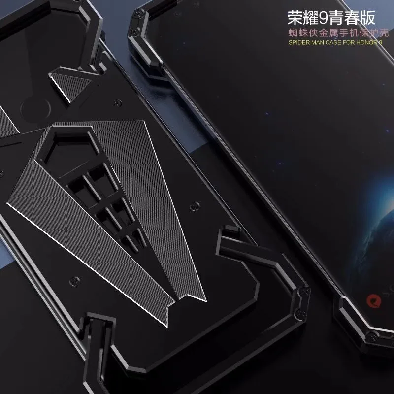 Роскошный крутой чехол с человеком-пауком для huawei Honor v20 10 9 Lite, металлический алюминиевый сплав, противоударный защитный чехол, противоударный чехол