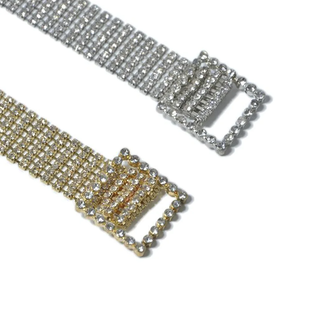 Женский роскошный пояс Женские аксессуары серебро золото Пряжка Стразы Кристалл