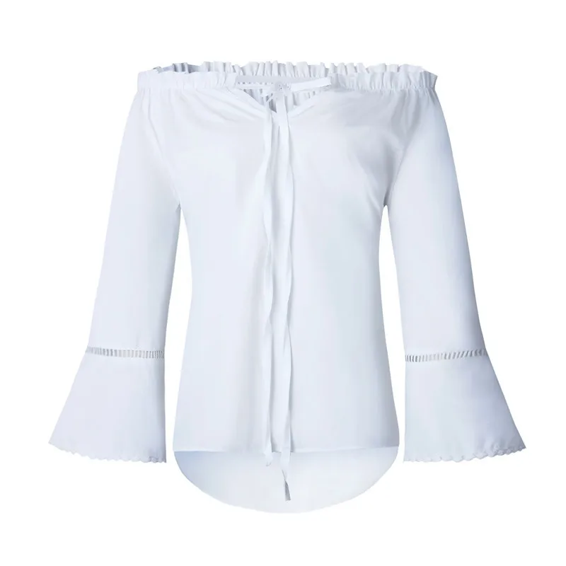 2018 Новая мода футболка белая Для женщин Blusa Повседневное сексуальный топ