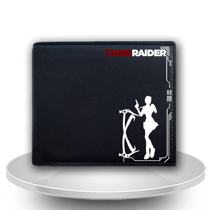 Кошелек из искусственной кожи с коротким складным рисунком Lara Croft новый модный
