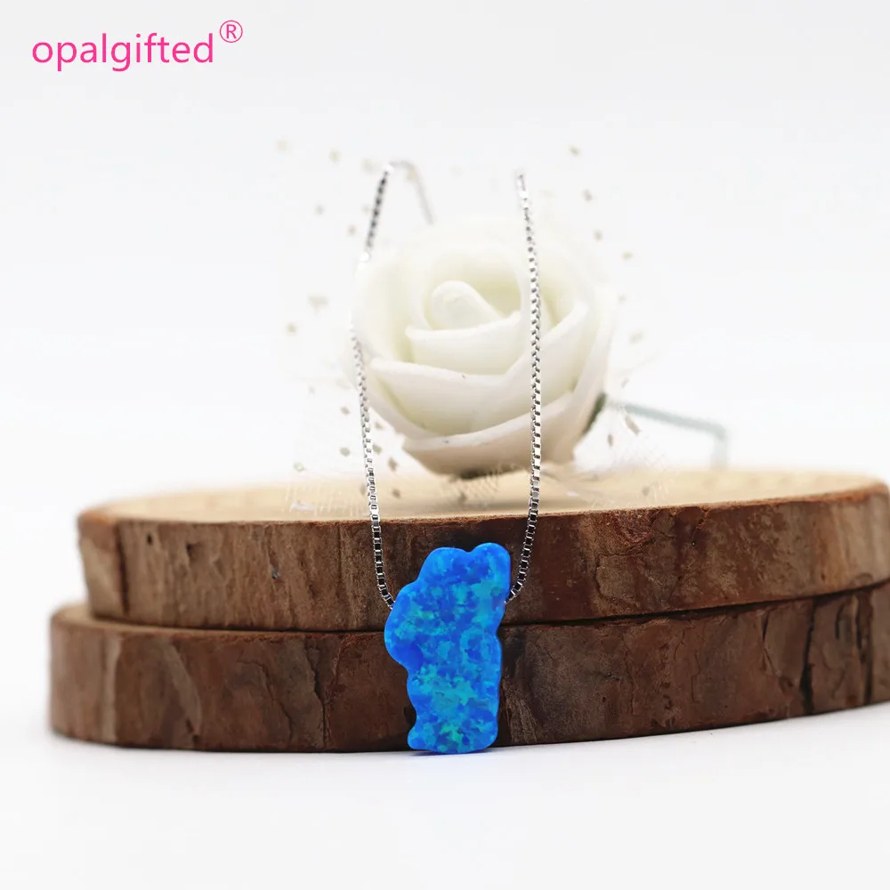 1pc/lot Free shipping 9*15mm Blue Opal Lake Tahoe Necklace Synthetic 925 Sterling Silver lake tahoe | Украшения и аксессуары