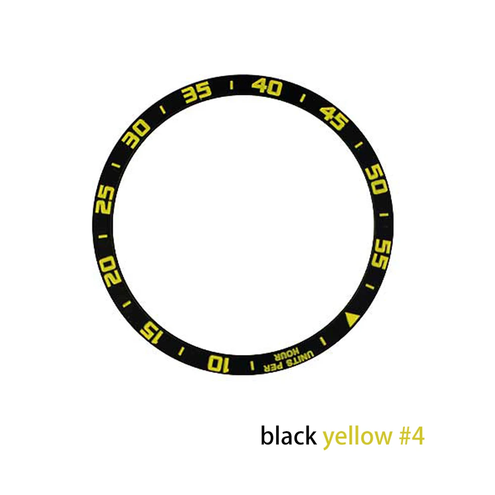 black yellow time 4 Gear S3 кольцо для samsung Galaxy Watch 46 мм 42 мм сплав кольцо клейкая крышка против царапин Смарт часы аксессуары - Цвет: black yellow time 4