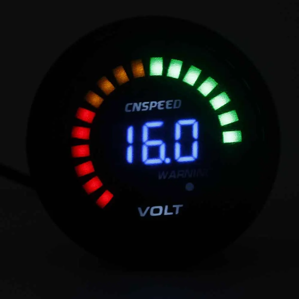 Цифровой вольтметр CNSPEED для автомобиля 2 дюйма 52 мм 12 В 20 дюймов светодиодный