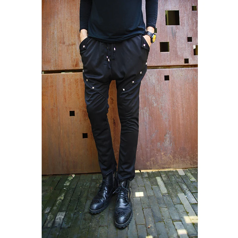 Мужские шаровары в стиле хип-хоп повседневные штаны из хлопка и льна брендовые