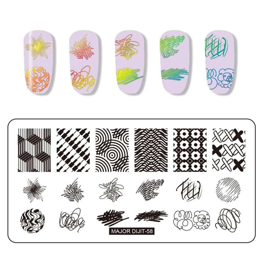 1Set Nail Sticker Flower Water Splice Image Plate Art Design Stamping Kits Manicure Template Decoration | Красота и здоровье