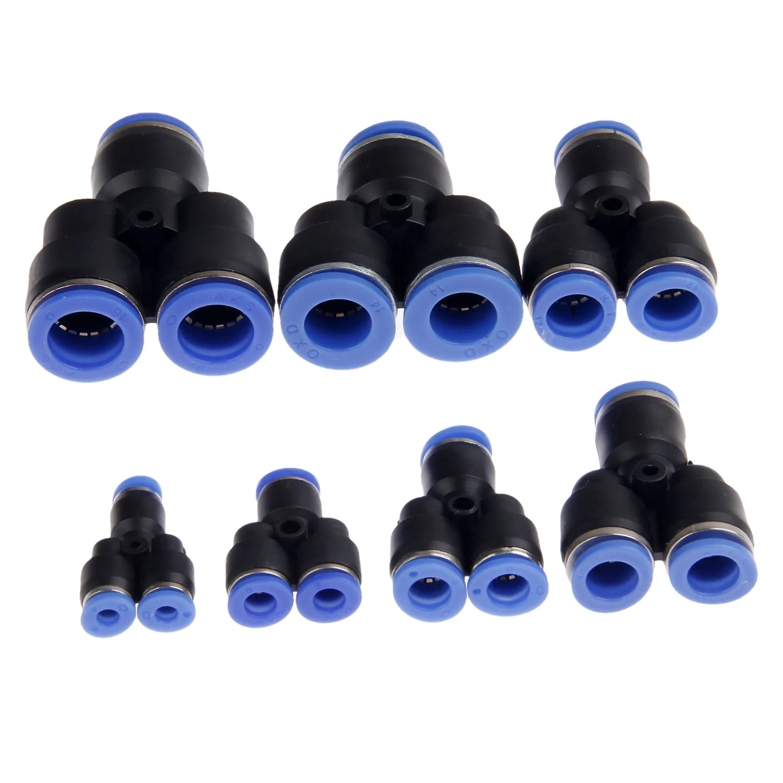 

5Pcs Pneumatic Parts 3 Way Air Pneumatic Connector Y Union Quick Joint Fittings Push in Connectors for 4/6/8/10/12mm Tube Pipe