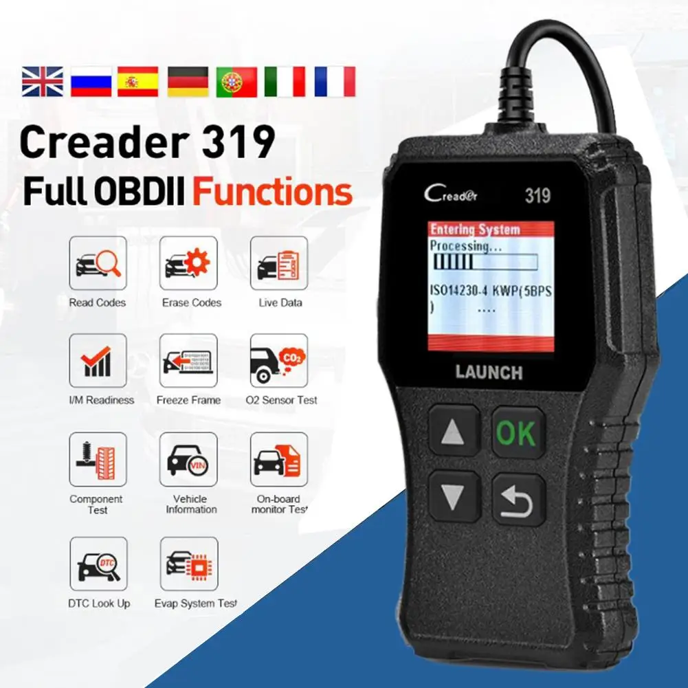 Программатор ecu Creader 319 CR3001 полностью OBD2 OBDII считыватель кодов инструменты