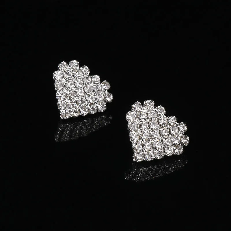 TREAZY Bridal Wedding Jewelry Set Rhinestone Crystal Heart Pendant Choker Necklace Earrings for Women African | Украшения и