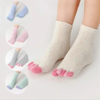 fashion womens 5 toe socks 5 pairsset solid color five fingers trainer kawaii cotton female colorful pilates massage sock