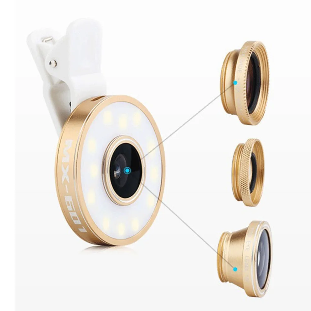 Светодиодный мини светильник для мобильного телефона селфи Fisheye 0.65X