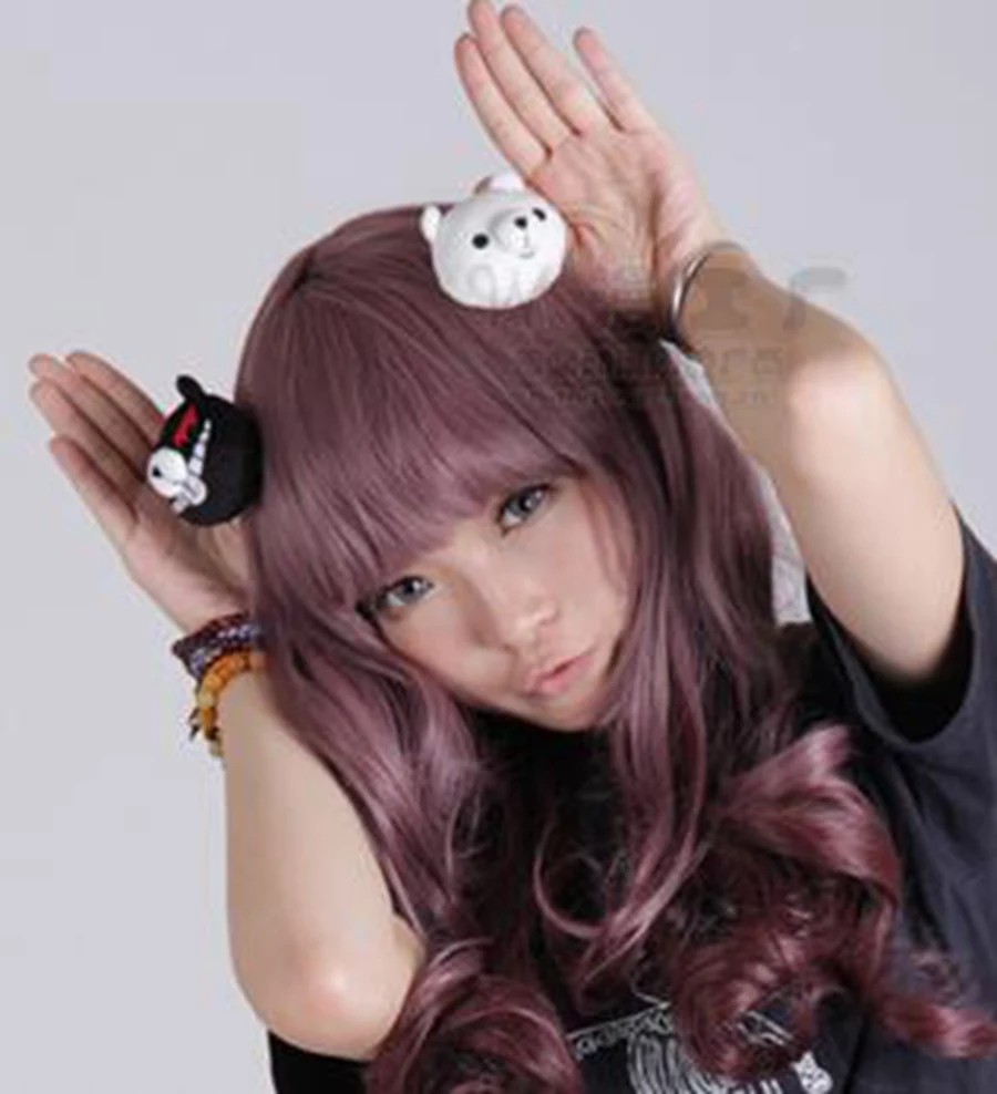 Заколки для волос в стиле аниме косплея шпильки с белым и черным медведем