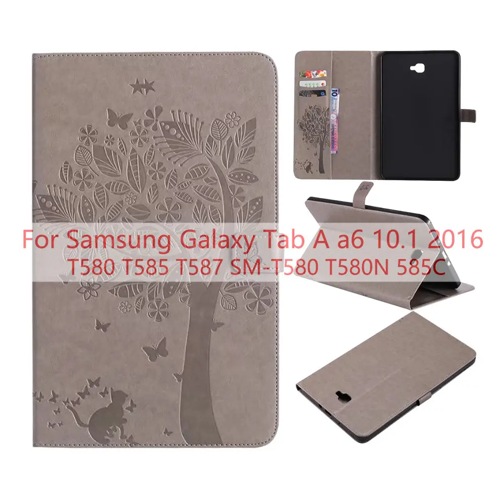 Gray Роскошный чехол для samsung Galaxy Tab A A6 10,1 T585 T580 T580N чехол для Galaxy Tab A A2 10,5 дюймов T590 T595 T597 Funda - Цвет: Gray
