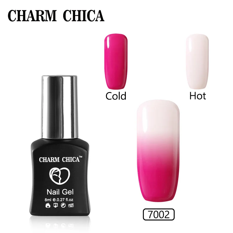 Шарм CHICA 8 мл темпера изменить цвет УФ гель лак для ногтей замочить от розового