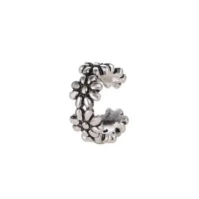 silver Qingwen винтажные Клипсы из драгоценных камней Женская Золотая Серебряная корона цветок формы цепочка для ушей серьги без отверстия серьги CE0727/w - Окраска металла: silver