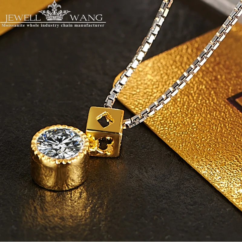 Jewelwang Moissanite подвески для женщин сертифицированный цвет De/LC 0.3ct роскошная фантазия